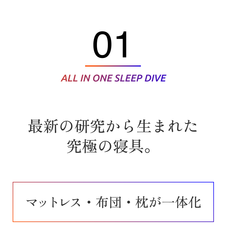 最新の研究から生まれた 究極の寝具。