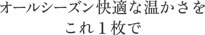 オールシーズン快適な温かさをこれ１枚で